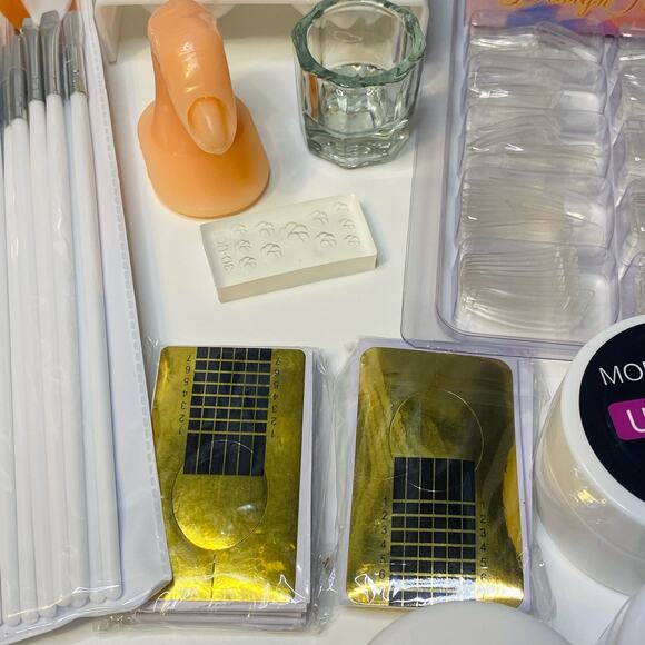 Morovan Professional Acrylic Nail Kit - Glitter Acrylic Powder 21 Piece Lot - Picture 4 of 10